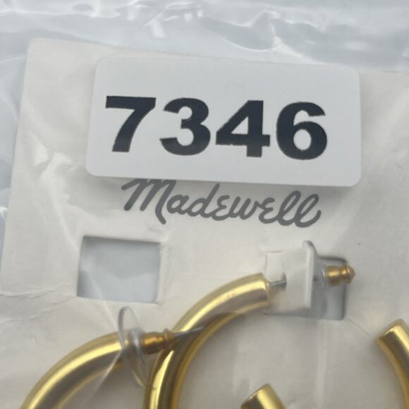 Madewell Chunky Large Hoop Earrings in Vintage Gold Tone 42 mm - Picture 5 of 5